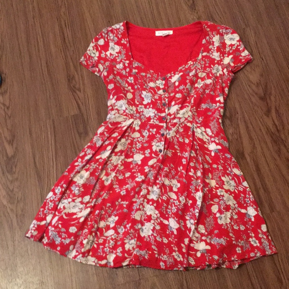 Red floral sundress